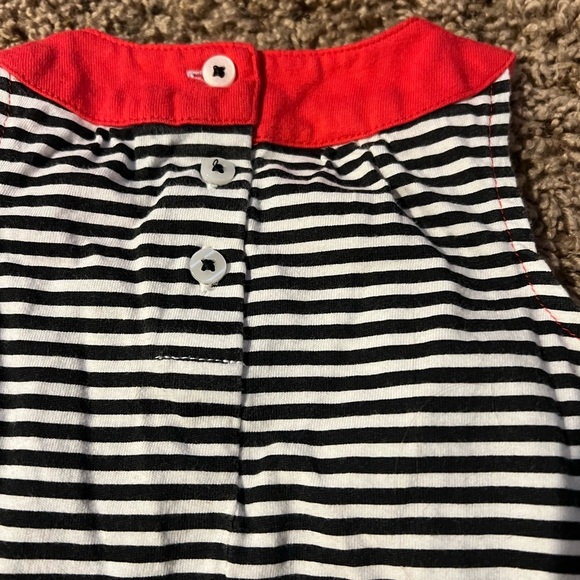 First Impression Set of 2 Dress Rompers Light Blue Striped Watermelon Size 12m - Picture 5 of 10